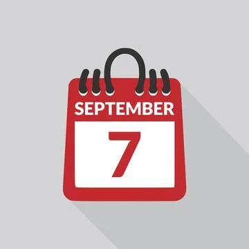 September 7 Calendar icon vector illustration. Stock Illustration