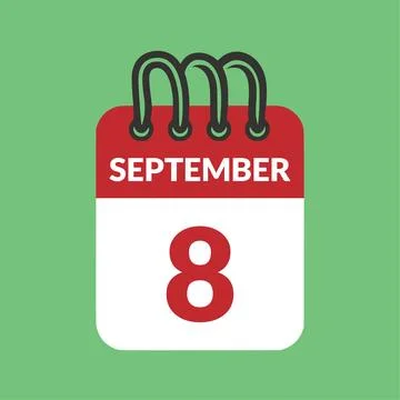 September 8 Calendar icon vector illustration. Stock Illustration