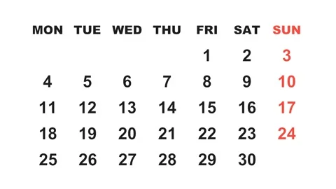 September 9, 2028, Animated 2025 planner showcasing September calendar, Stock Footage 320080574