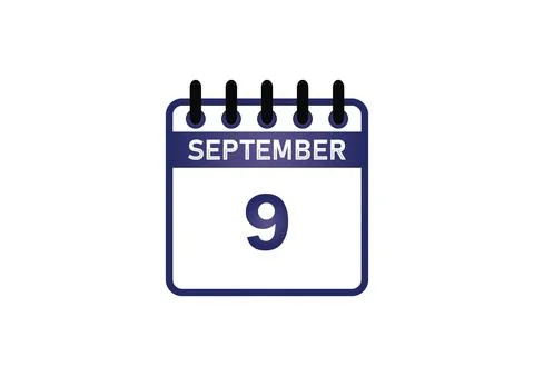 September 9 Calendar Icon Illustrazione stock