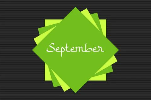 September Arabic style typography text on green square shape vector illustration Stockillustratie