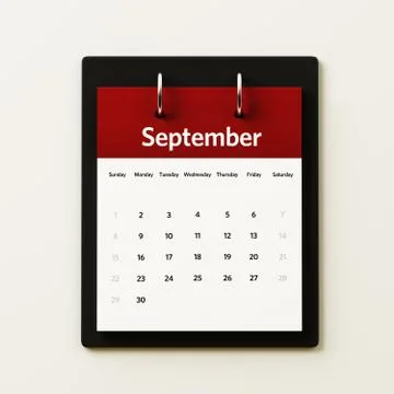 September calendar planning. Stock Illustration