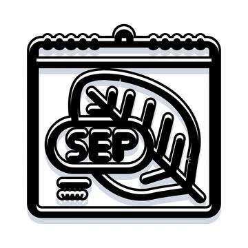September calendar sheet with autumn leaf icon Stock Illustration