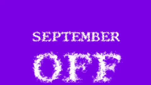 September Off cloud text effect violet isolated background 스톡 동영상 139637040