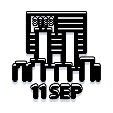 September eleventh memorial day honoring skyscraper victims Stock Illustration