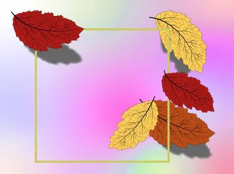 September fall. Autumn leaves vector. Beautiful autumn leaves background, gre Stock Illustration