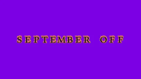 September Off fire text effect violet background Stock Footage 136066365