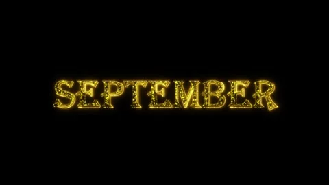 September golden text animation particles shiny gold Stock Footage 296821473