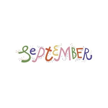 September lettering Stock Illustration