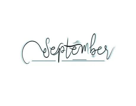 September Lettering Text on white background in vector illustration Stock Illustration