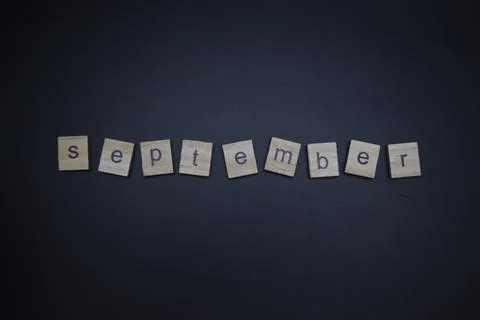 September Letters Stock Photos