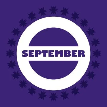 September Month on circle shape vector illustration Stock Illustration