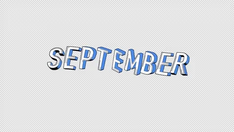 September Month Typography Stock Footage 340600389