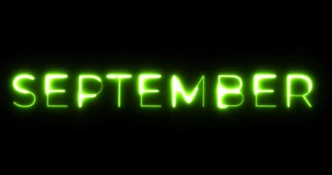 September neon text animation Видео 287405867