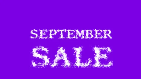 September Sale cloud text effect violet isolated background Stock Footage 139605853