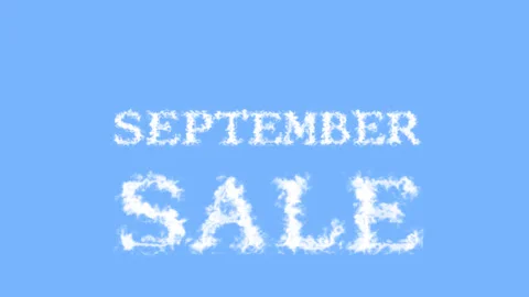 September Sale cloud text effect sky isolated background Stock Footage 139605856