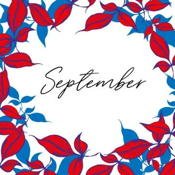 September script word in a social media post or banner design template with Stock Illustration