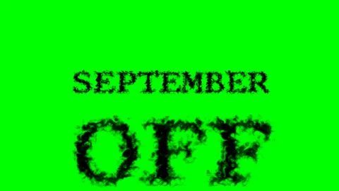 September Off smoke text effect green isolated background Stock-Footage 139620246