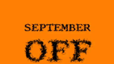 September Off smoke text effect orange isolated background Stock Footage 139620236