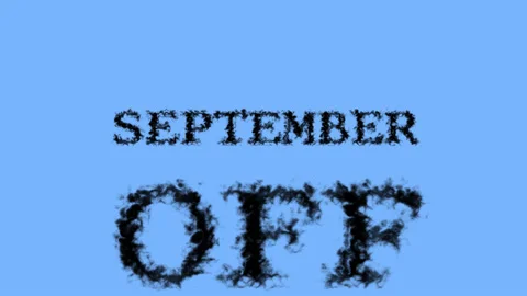 September Off smoke text effect sky isolated background 스톡 동영상 139620244