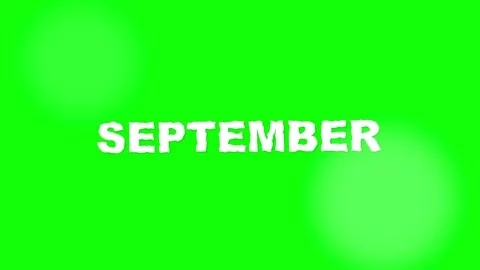 September text animation motion graphic on green background with bokeh effect Stock Footage 346243607