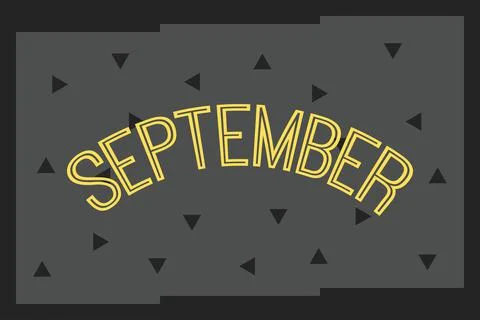 September text on dark background design. Calendar month concept Stock Illustration