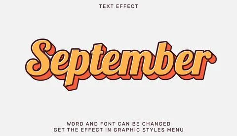 September text effect template in 3d design Stock Illustration