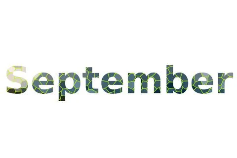 September text image stock design in colorful style letters Stock Illustration