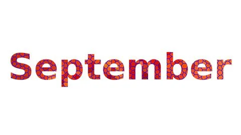 September text image stock design in colorful style letters Stock Illustration