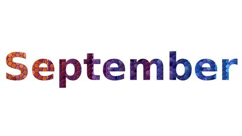 September text image stock design in colorful style letters Stock Illustration