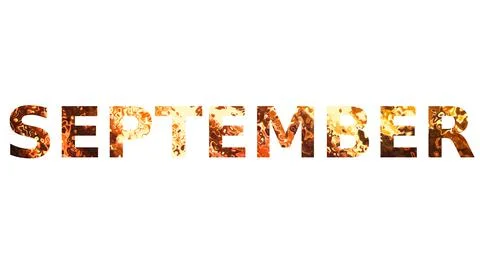 SEPTEMBER text image - Typography stock design word image Stock Illustration