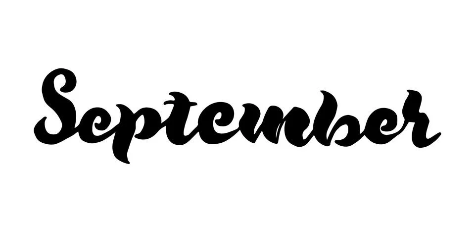 September text modern calligraphy vector, Stockillustratie