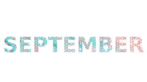 SEPTEMBER Word text design image stock Stock Illustration
