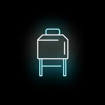 Septic tank system line icon glowing neon Stock Illustration