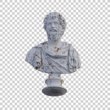 Septimius Severus  statue, 3d renders, isolated, perfect for your design Illustrazione stock