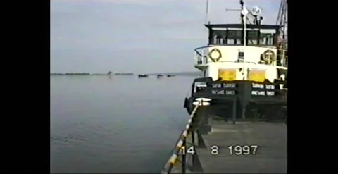 Sequance Of Shots From Ruse Dock Ships VHC Panorama Stock Footage 232132567