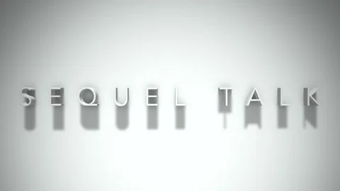 Sequel talk 3D title animation with shadows on a white background Stock Footage 297670735