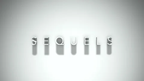 Sequels 3D title animation with shadows on a white background Stock Footage 297389610