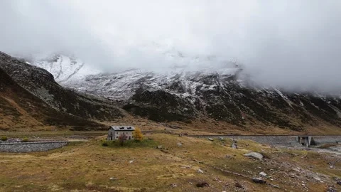 Sequence 08Drone Over Alpine Lake Towards Mountains in Autumn Video stock 320406275