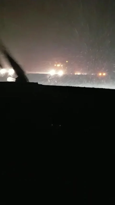 Sequence 6 driving in winter storm Stock Footage 222146383