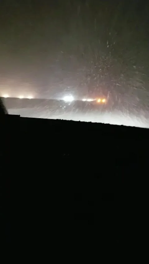 Sequence 7  driving in winter storm Stock Footage 222146410