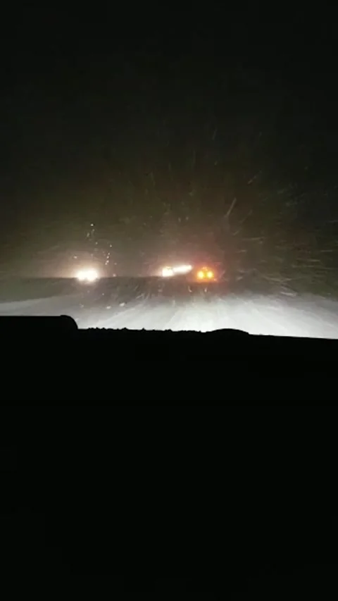 Sequence 8  driving in winter storm Stock Footage 222146419