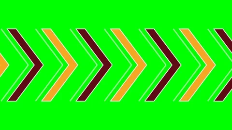A sequence of alternating maroon and orange chevrons on a bright green back.. Stock Footage 340267354