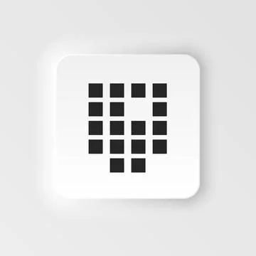 Sequence, biology. Bioengineering neumorphic style vector icon. Biotechnology Stock Illustration