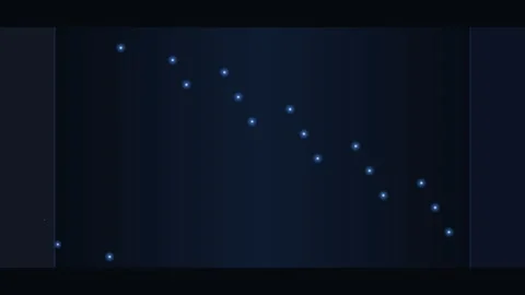 A sequence of bright star-like points following a diagonal path in space Stock Footage 338311186
