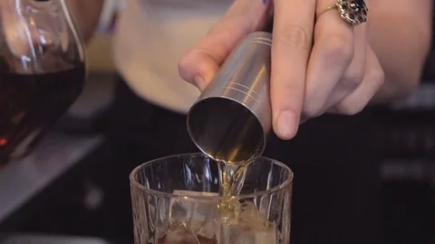 Sequence: Cocktail being mixed Stock Footage 69714722