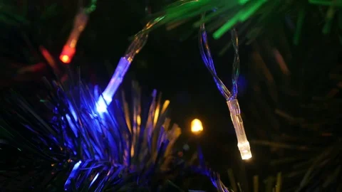 Sequence of colorful dot lights blinking in dark close up Stock Footage 72952697