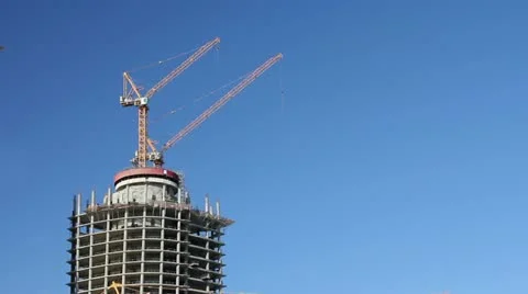 Sequence: construction of skyscraper building Stock Footage 12176038