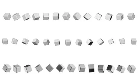 Sequence of cubes neutral gray for the header of the site design Stock Illustration