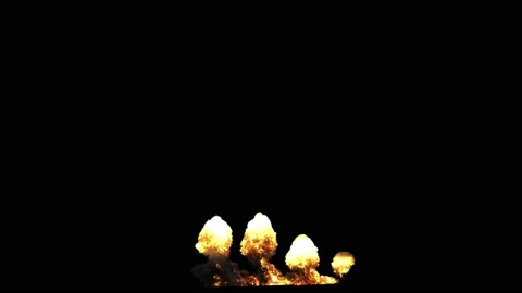 Sequence of explosions similar to carpet bombing Stock Footage
